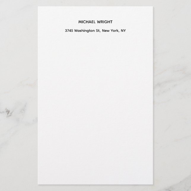 Modern Enkel Minimalistisk Brevpapper (Framsida)