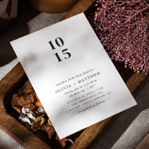 Modern enkel, minimalistisk bröllop + QR-kodinform