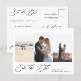 Modern enkel, minimalistisk Bröllop spara datum Vykort