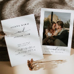 Modern, enkel, minimalistisk bröllopsinbjudan inbjudningar<br><div class="desc">Det här är en modern, minimalistisk, enkel bröllopsinbjudan med ett serieteckensnitt och ett svävande kalligrafiskt typsnitt. Den här inbjudan från elegant bröllop levereras med en baksida där du kan visning ett eget speciellt foto. Redigera alla formuleringar utom "och" på inbjudan. Alla färg är också redigerbara. ____________ För matchande formgivningar, sök...</div>