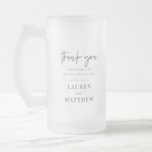 Modern enkel, minimalistisk Chic Bröllop Tack Frostat Ölglas