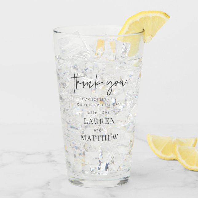 Modern enkel, minimalistisk Chic Bröllop Tack Glaskopp (Bakside Is)