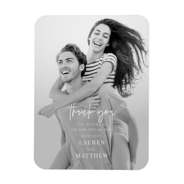 Modern enkel, minimalistisk Chic Bröllop Tack Magnet (Vertikal)