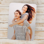 Modern enkel, minimalistisk Chic Bröllop Tack Magnet<br><div class="desc">Design består av modern chic-typografi med sans serif- och serif-teckensnitt.</div>