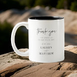 Modern enkel, minimalistisk Chic Bröllop Tack Två-Tonad Mugg<br><div class="desc">Design består av modern chic-typografi med sans serif- och serif-teckensnitt.</div>