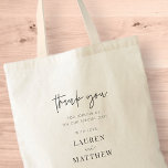 Modern enkel, minimalistisk Chic Bröllop Tack Tygkasse<br><div class="desc">Design består av modern chic-typografi med sans serif- och serif-teckensnitt.</div>