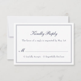 Modern Enkel Minimalistisk Elegant Bröllops-RSVP-K OSA Kort
