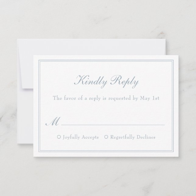 Modern Enkel Minimalistisk Elegant Bröllops-RSVP-K OSA Kort (Framsida)