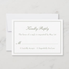 Modern Enkel Minimalistisk Elegant Bröllops-RSVP-K OSA Kort