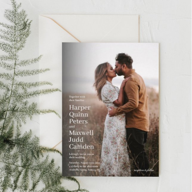 Modern enkel, minimalistisk foto Bröllop Inbjudningar (Skapare uppladdad)