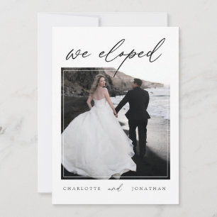 Modern Enkel Minimalistisk Foto Elopement Bröllop Inbjudningar
