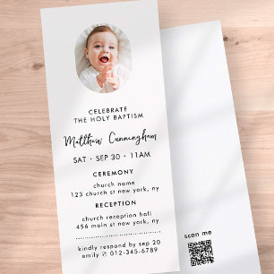 Modern enkel, minimalistisk foto-Heliga-baptism Inbjudningar