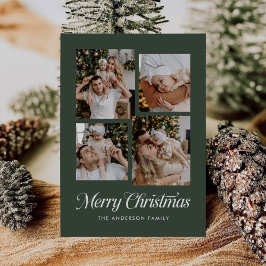 Modern Enkel Minimalistisk Fyra Foto Collage Julkort