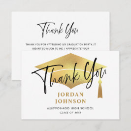 Modern enkel, minimalistisk Golden Studenten Tack Kort