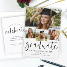 Modern enkel, minimalistisk inbjudan till Studente