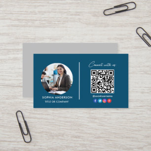 Modern, enkel, minimalistisk mediafärg för QR-kode Visitkort