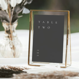 Modern enkel minimalistisk Mörk Grått-Bordsnummer Inbjudningar