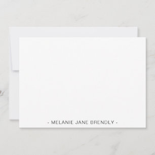 Modern enkel, minimalistisk Namn White Anteckningskort