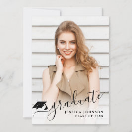 Modern enkel, minimalistisk PHOTO-Studentfest Inbjudningar