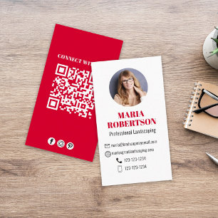 Modern enkel, minimalistisk QR-kod Social Media Re Visitkort