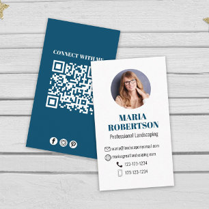 Modern enkel, minimalistisk QR-kod Social-media Visitkort