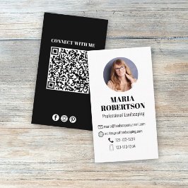 Modern enkel, minimalistisk QR-kod Social-media Visitkort