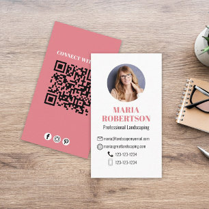 Modern enkel, minimalistisk QR-kod Social-media Visitkort