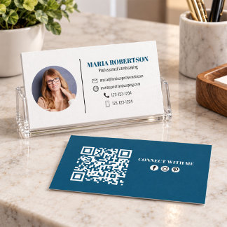 Modern Enkel Minimalistisk QR-kod Sociala Medier B Visitkort