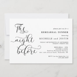 Modern enkel, minimalistisk repetitionsmiddag Invi Inbjudningar