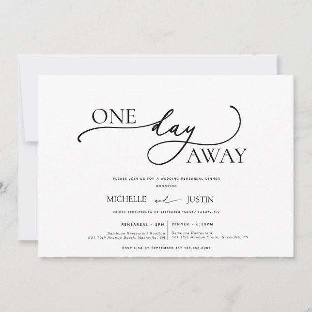 Modern enkel, minimalistisk repetitionsmiddag Invi Inbjudningar (Framsida)