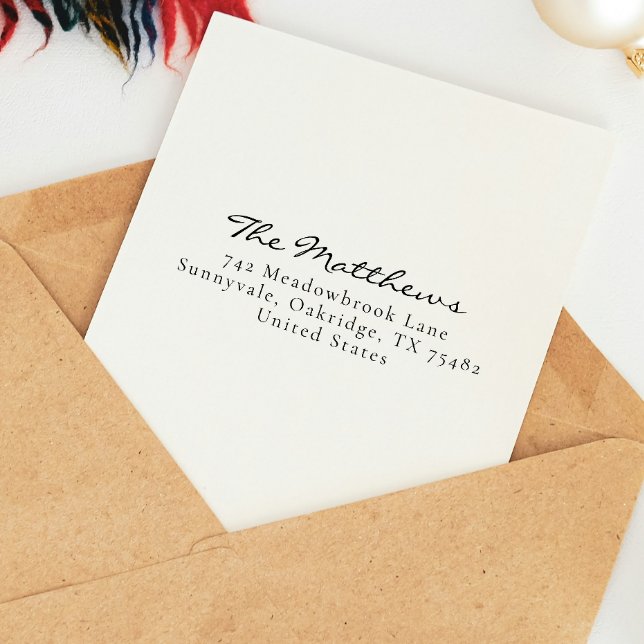 Modern enkel, minimalistisk Returadress Självfärgande Stämpel (Skapare uppladdad)