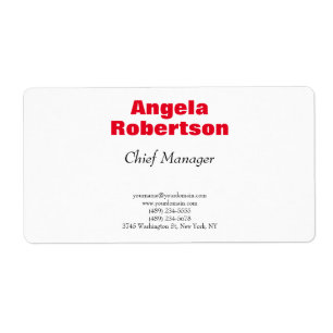 Modern enkel minimalistisk röd vit fraktsedel