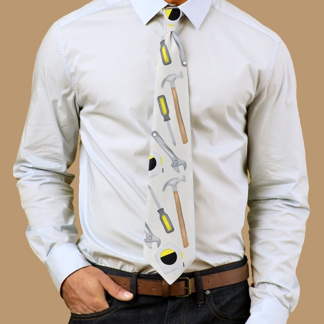 Modern enkel, minimalistisk Roligt funny Verktyg Slips (Cool tools pattern neck ties. )