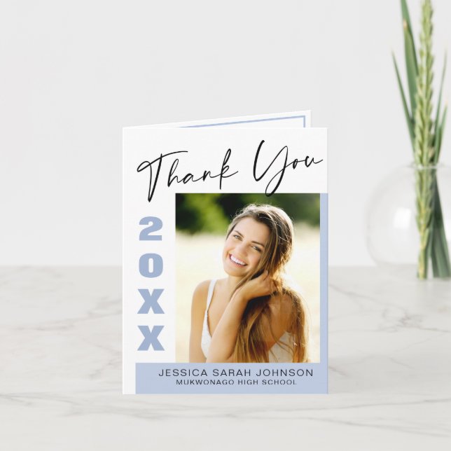 Modern enkel, minimalistisk Studenten 2-PHOTO Tack (Framsida)