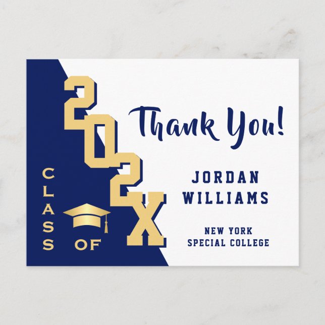 Modern enkel, minimalistisk Studenten Tack Vykort (Framsida)