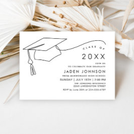 Modern enkel, minimalistisk Studentfest Inbjudningar