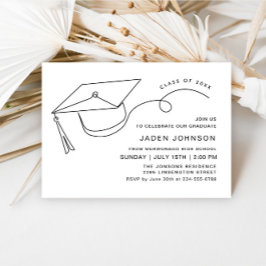 Modern enkel, minimalistisk Studentfest Inbjudningar