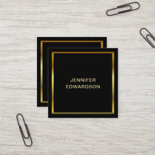 Modern enkel, minimalistisk svart guld-professione fyrkantigt visitkort