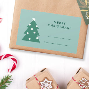 Modern enkel, minimalistisk Träd God jul Rektangulärt Klistermärke