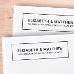Modern enkel, minimalistisk typografi-Returadress Returadress Etikett<br><div class="desc">Sammansatt av enkel rak invändig ram med serif-typografi. Allt mot en ren vit bakgrund. Dessa inslag är enkla,  moderna och lätta. Detta är designat av White Papper Birch Co. exklusiv för Zazzle. Finns här: http://www.zazzle.com/whitepaperbirch</div>