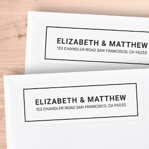 Modern enkel, minimalistisk typografi-Returadress Returadress Etikett