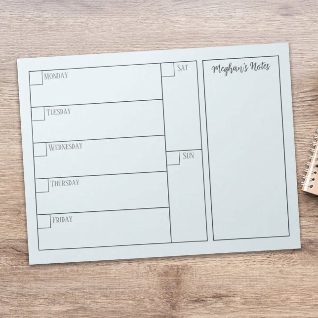 Modern Enkel Minimalistisk Veckoplaneringskalender Anteckningsblock (Skapare uppladdad)