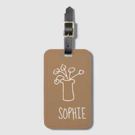 Modern enkel minimalistisk vit blomma bagagebricka