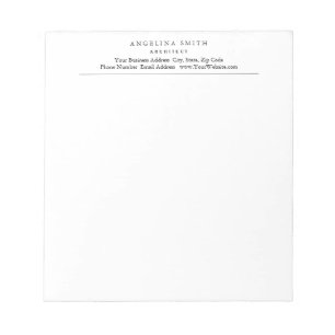 Modern Enkel Minimalistisk Vit Professionell Anteckningsblock