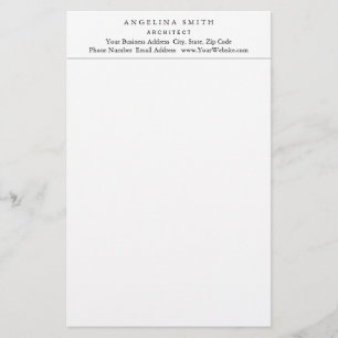 Modern enkel, minimalistisk vit Professionell Brevpapper