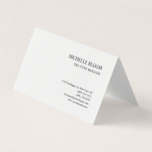 Modern Enkel Minimalistisk Vit Visitkort