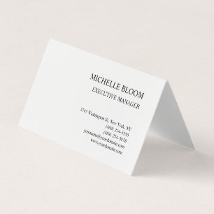 Modern Enkel Minimalistisk Vit Visitkort