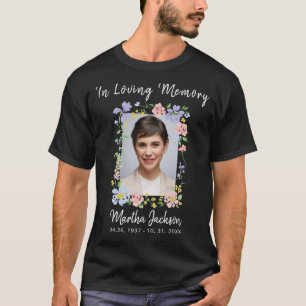 Modern Enkel Minnes Tänk Minnes Anpassad Foto T Shirt