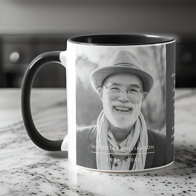 Modern, enkel minnesminnesminnesminnesminnesinfo f mugg (Skapare uppladdad)