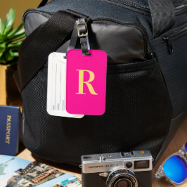 Modern enkel monogram bagagebricka